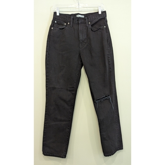 Madewell The Perfect Vintage Jean in Black Knee Slit Edition Size 27 - Picture 1 of 10